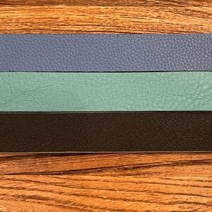 Men's Leather Belt Set - Blue, Green, and Black